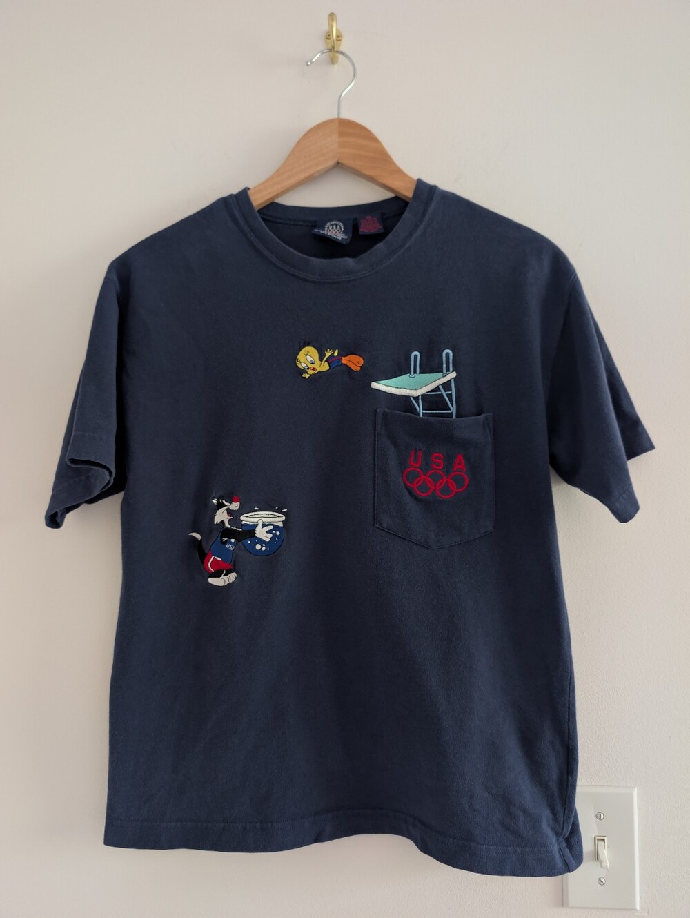 Vintage Looney Tunes USA Olympic Navy T-Shirt